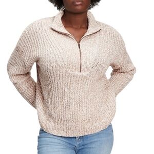 Gap Cozy Half-Zip Pullover Cotton Blend Soft Knit Sweater Women’s Size S